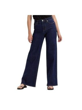 Universal Thread Womens High Rise Wide Leg Jeans Size 14R Dark Wash Denim New